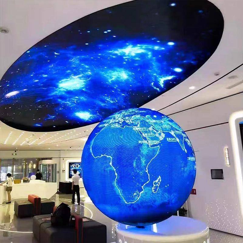 Xinshi Zhixian Ceiling Ceiling led Hemisphere Diameter 3m Indoor Full Color Round Ball Special-Shaped Screen p2 LED Spherical Screen