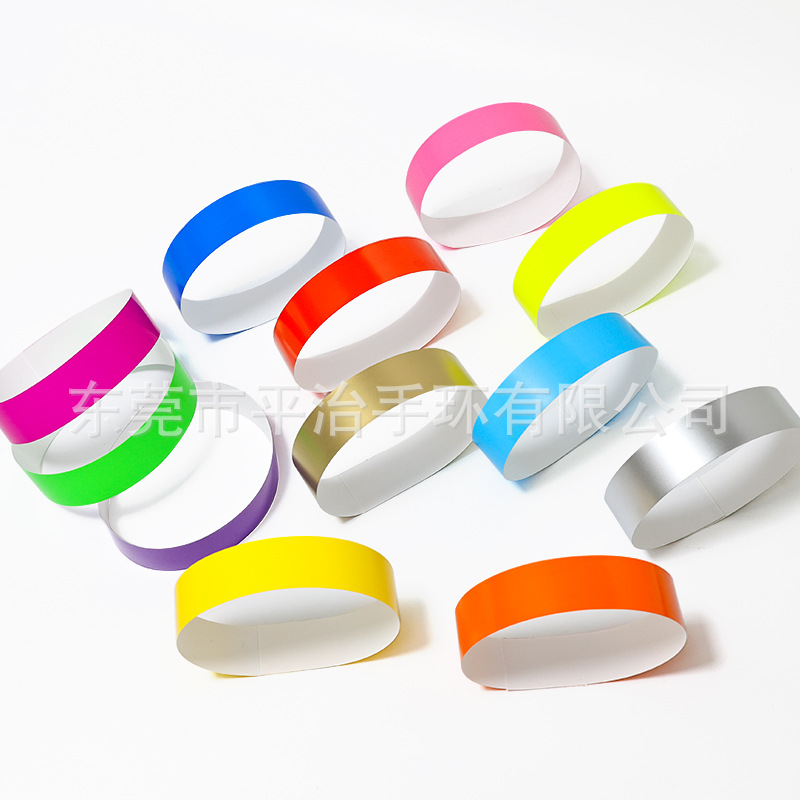Factory Ready-Made Disposable Bracelets Synthetic Material Cross-Border Supply Amusement Park Event Tickets Waterproof Paper Wristbands