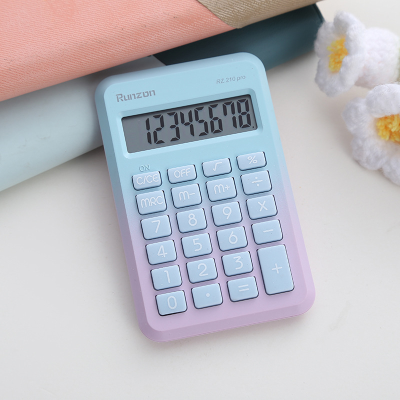 210Pro Dopamine Portable 8-Digit Calculator Cute Gradient Lightweight High-Looking Office Stationery Calculator
