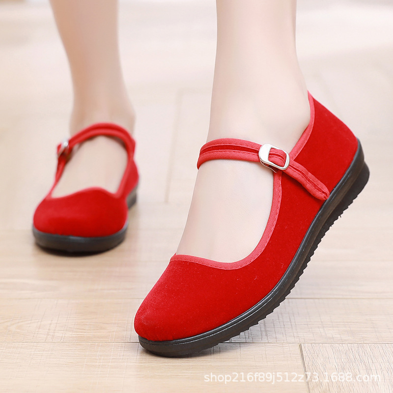New Old Beijing Cloth Shoes Dance Performance Flat Etiquette Casual Shoes Breathable Non-slip Soft Sole Work Shoes