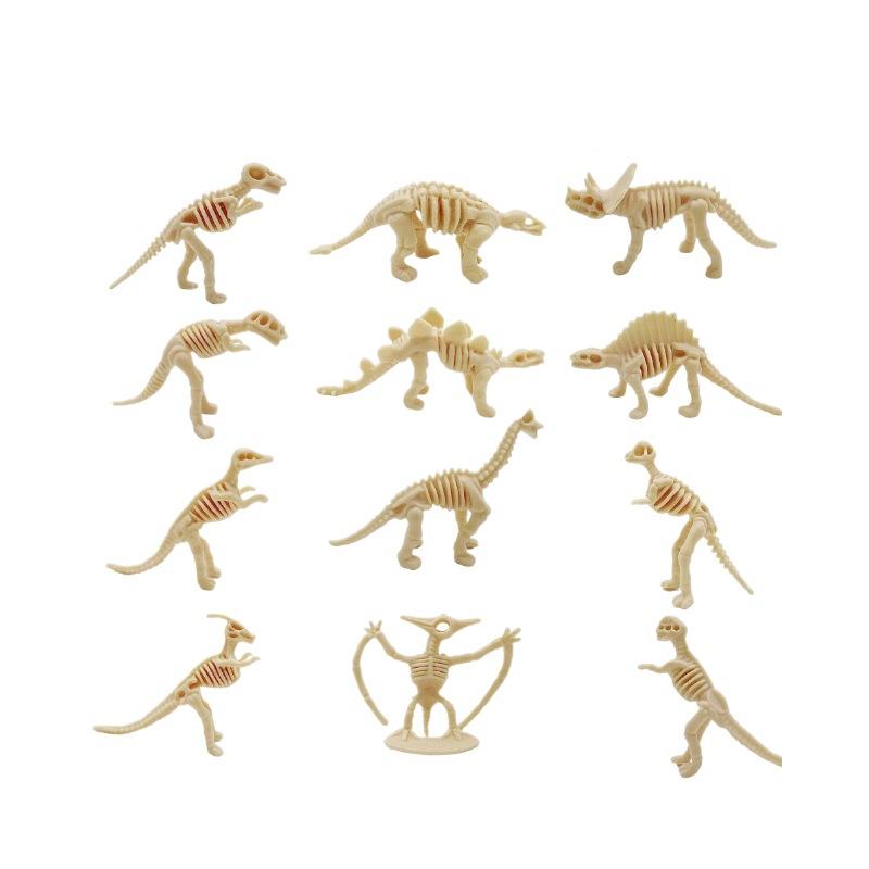 Cross-border simulation dinosaur skeleton small size mini dinosaur skeleton children's toy model ornaments archaeological excavation wholesale