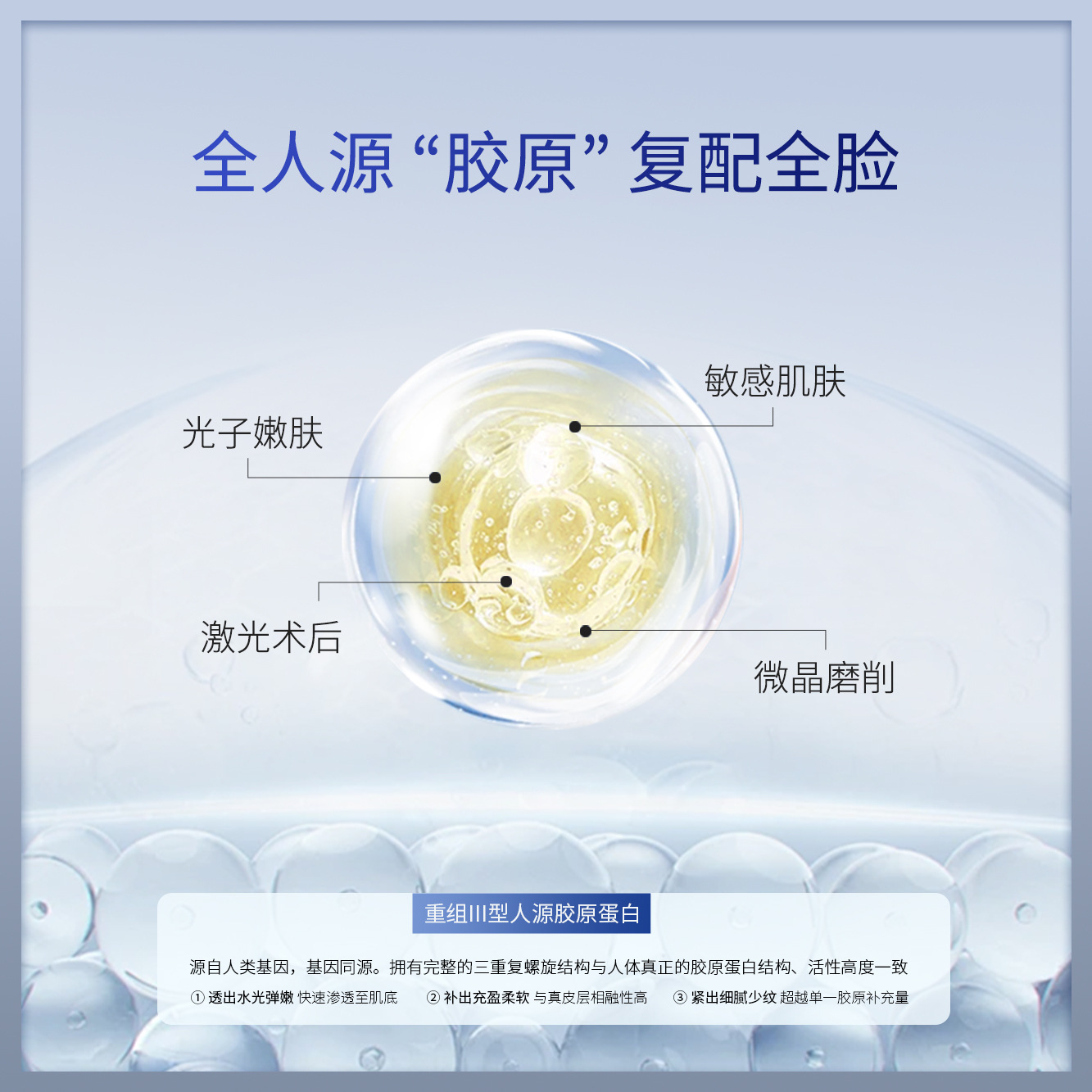 Medical-Grade Recombinant Collagen Dressing to Repair Skin Barrier, Sterile Single-Use Essence for Medical Beauty