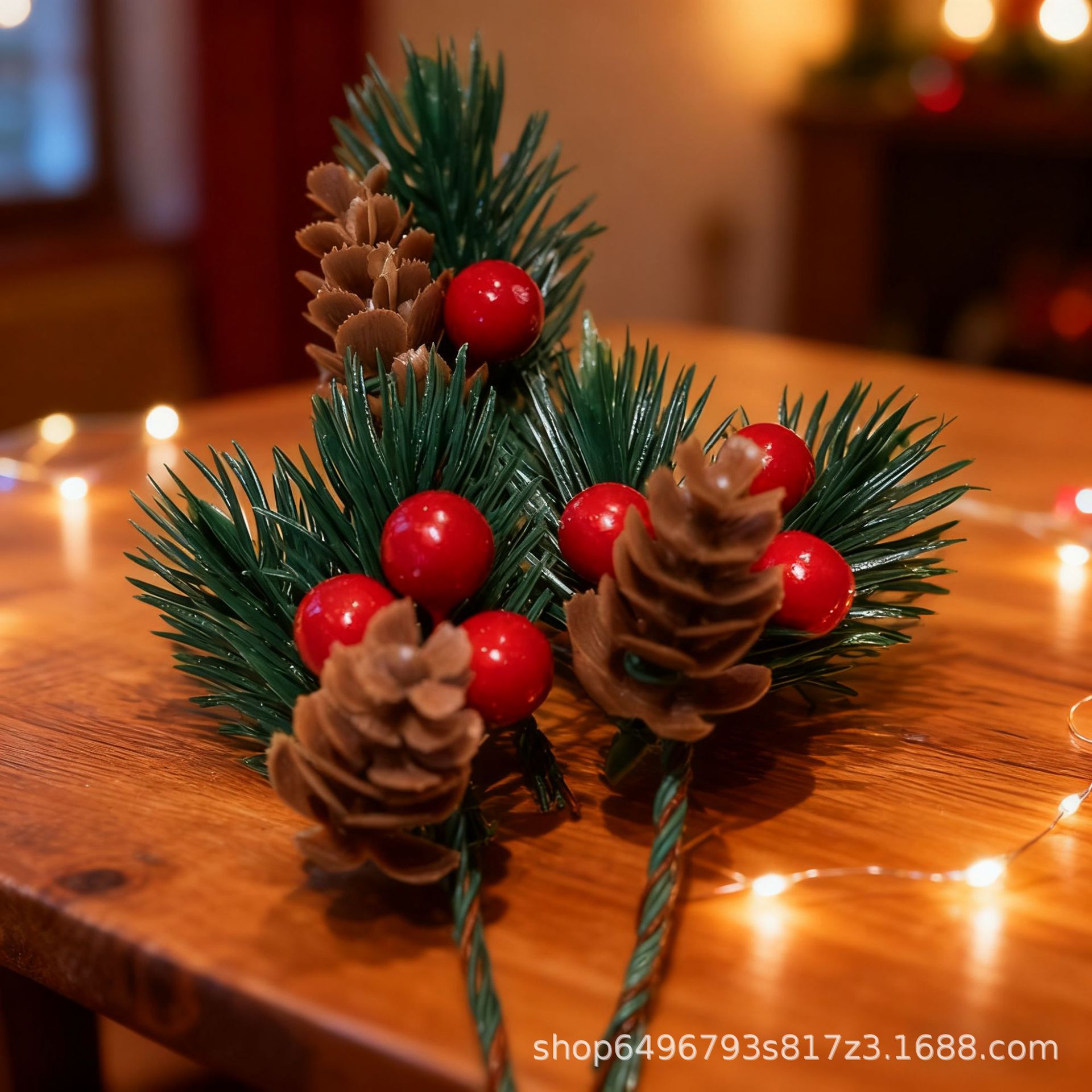 Christmas Decorations Pine Cones Pine Branches Pine Needles Red Fruit Pendants DIY Handmade Creative Candy Packaging Boxes Gift Box Accessories