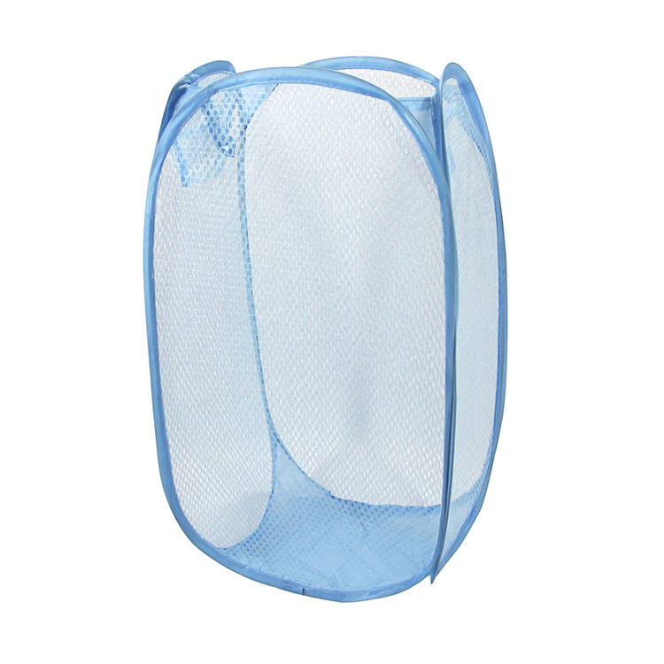 Factory direct mesh dirty clothes basket foldable bathroom storage basket galvanized steel wire dirty clothes toy storage bucket