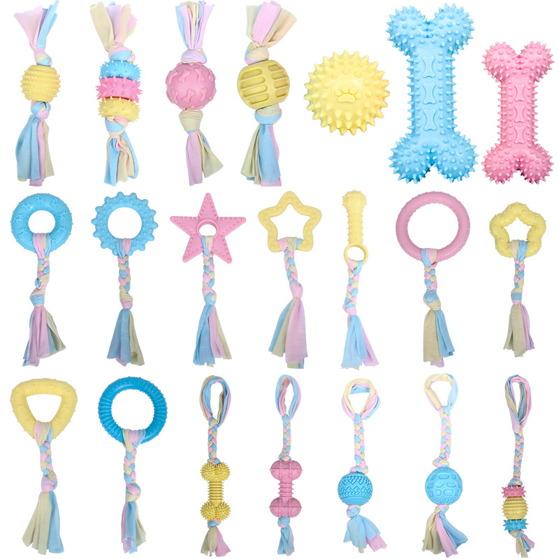 Cross-Border Hot-Selling Dog Toys, Durable and Chew-Resistant, Teeth-Grinding Cotton Rope Pet Ball Supplies for Dogs, Amazon