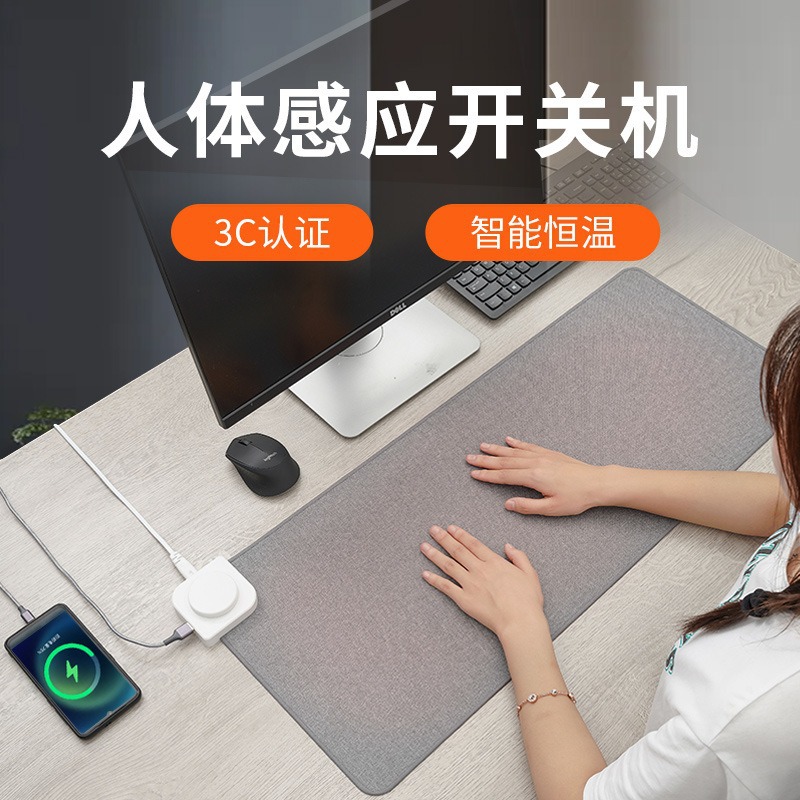Cross-Border European Standard Mouse Heating Pad Large Desk Hand Warmer Desk Pad Student Writing Korean Standard Cotton and Linen Heating Pad
