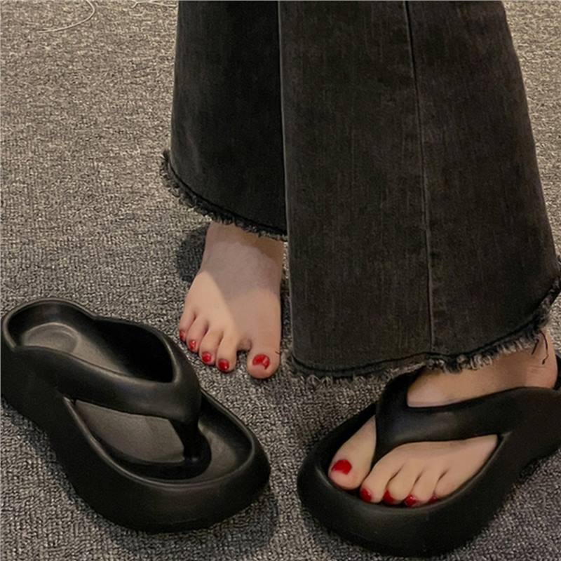 Trendy Thick-Soled Flip-Flops for Women with a Stepping-On-Clouds Feel, Eva Non-Slip Summer Outdoor Soft Sole Wear-Resistant Beach Sandals