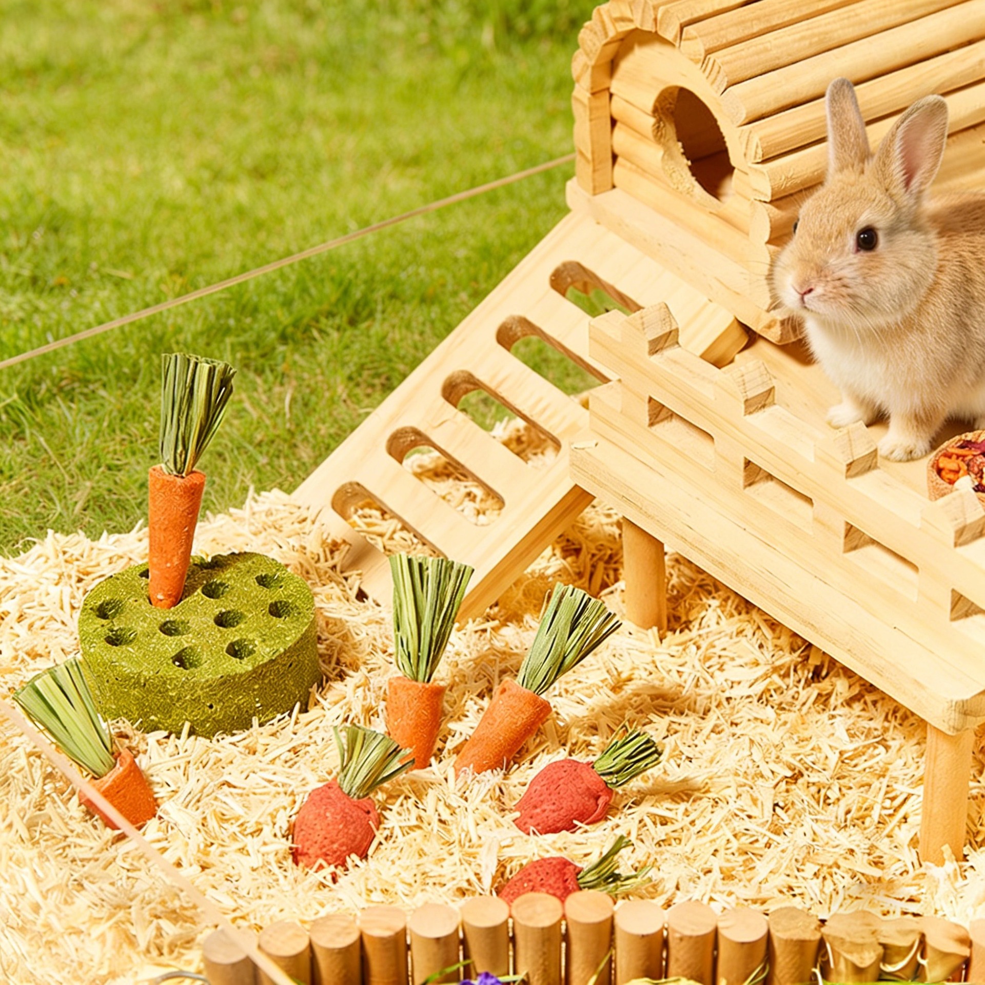 Rabbit Totoro Dutch pig molar snack Clover carrot grass cake small pet Timothy corncob molar