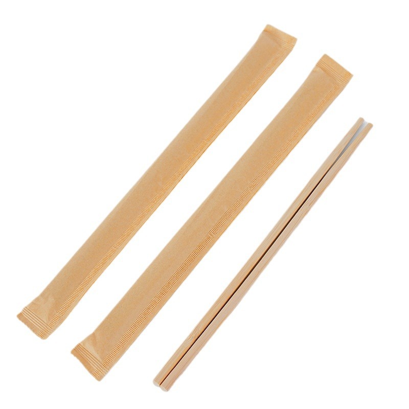 Wholesale disposable chopsticks paper finished sealing independent packaging carbonized bamboo chopsticks convenient packaging take-out tableware chopsticks tableware bag
