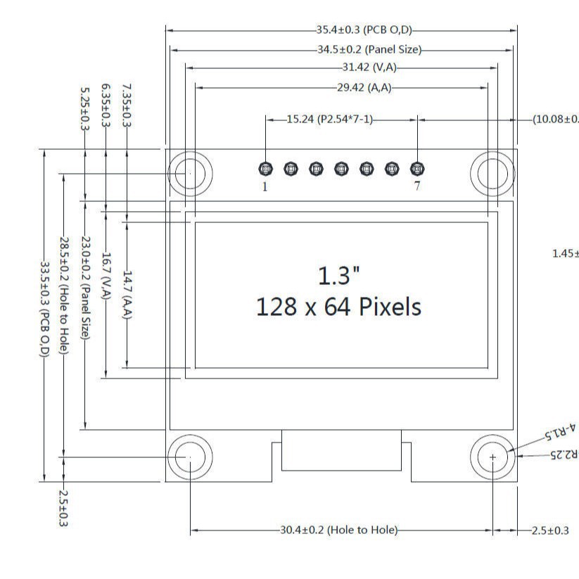 WhIte 1.3InCh OLED Module 3/4 LIne SPI and I2C SerIal Port for Arduino and Tree Mold