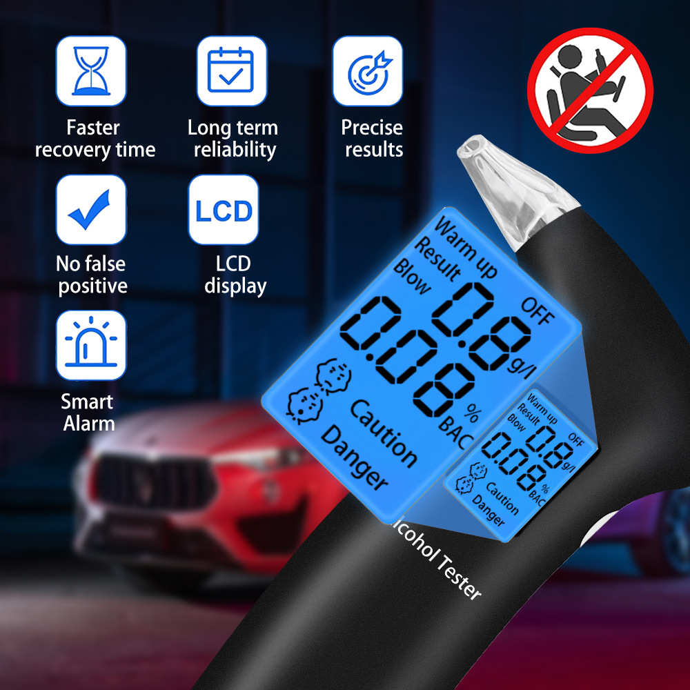 English Alcohol Tester Breathalyzer for Detecting Alcohol for Home and Car Use Cross-Border