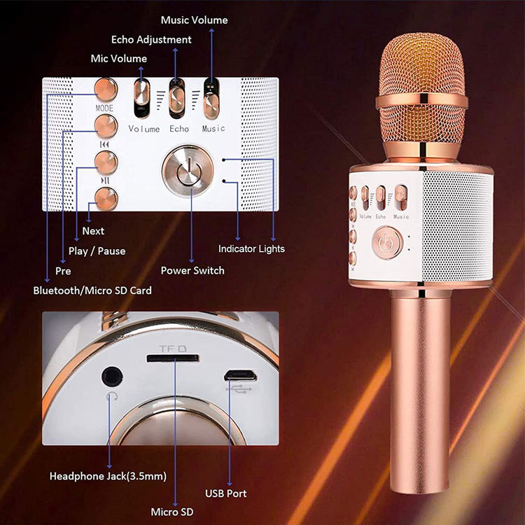 New Wireless Bluetooth Mobile Phone Microphone Portable Q37 Outdoor Ktv One-Click Silencer Processing and Customization