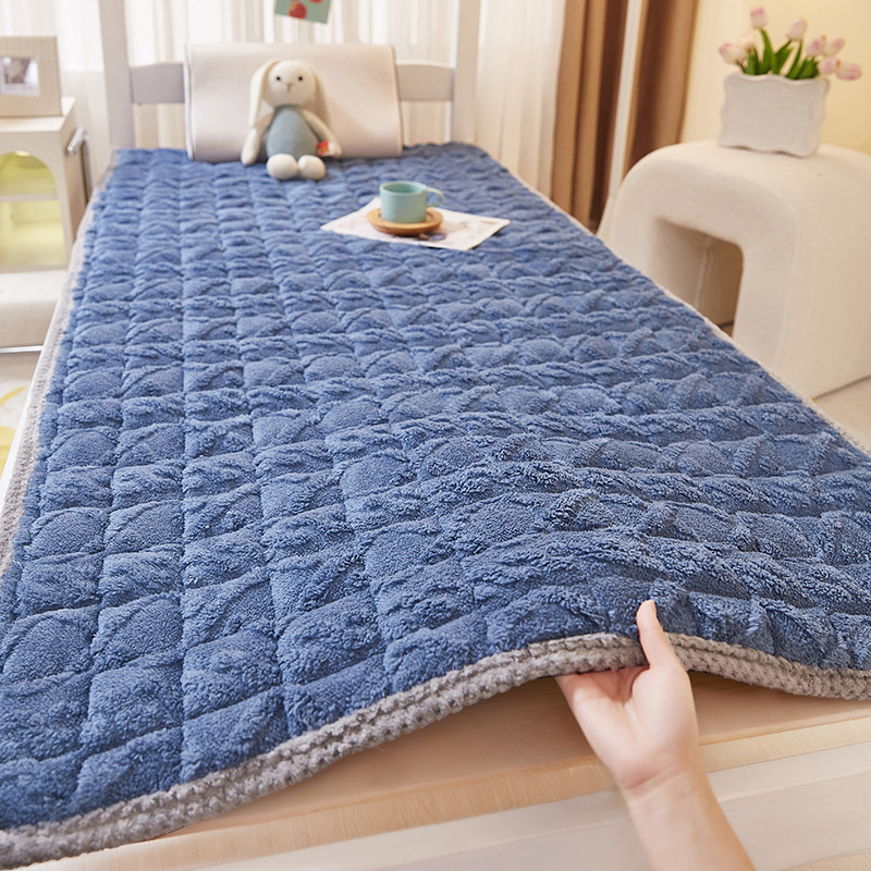 Super Warm Milk Velvet Mattress Bottom Taffeta Blanket Student Dormitory Single Mattress Adult Home Fleece-Lined Bed Sheetss