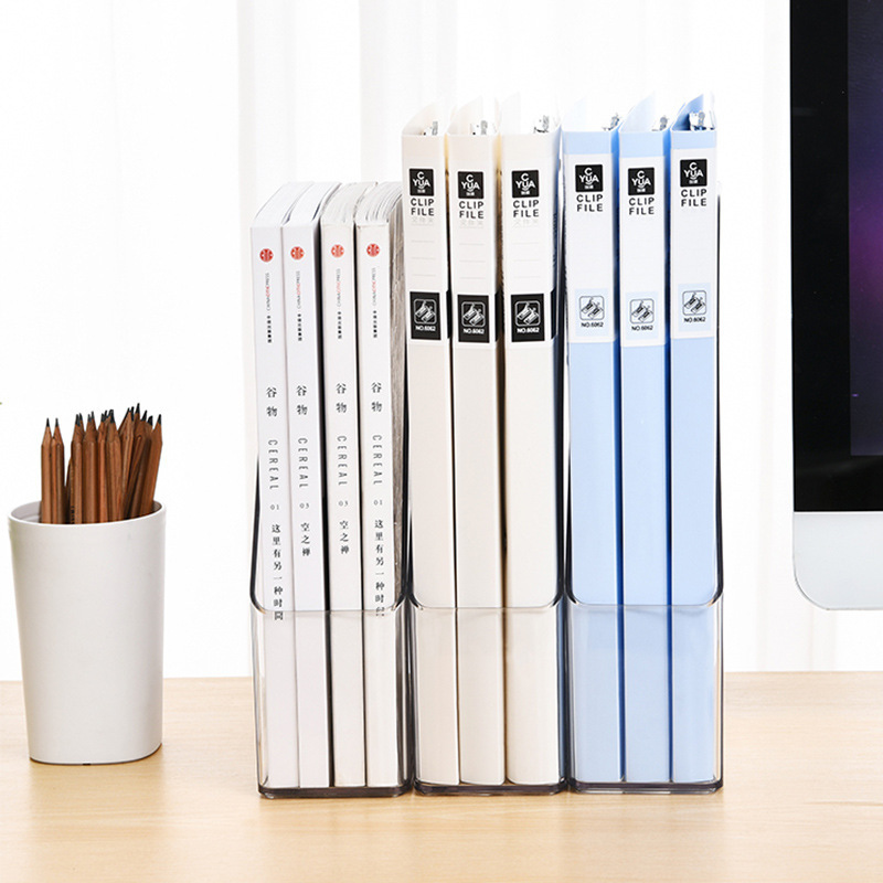 File Box Desktop Storage Box Transparent Dormitory Desk Stationery Book Storage Rack Large Capacity Office Storage Rack