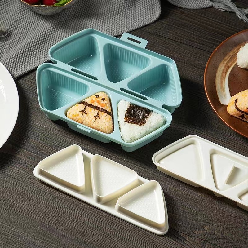 Creative Triangle Rice Bunch Grinding Tools Japanese Style 6-Grid Rice Bunch Box Grinding Tools Baby Dining Lunch Box Folding Portable