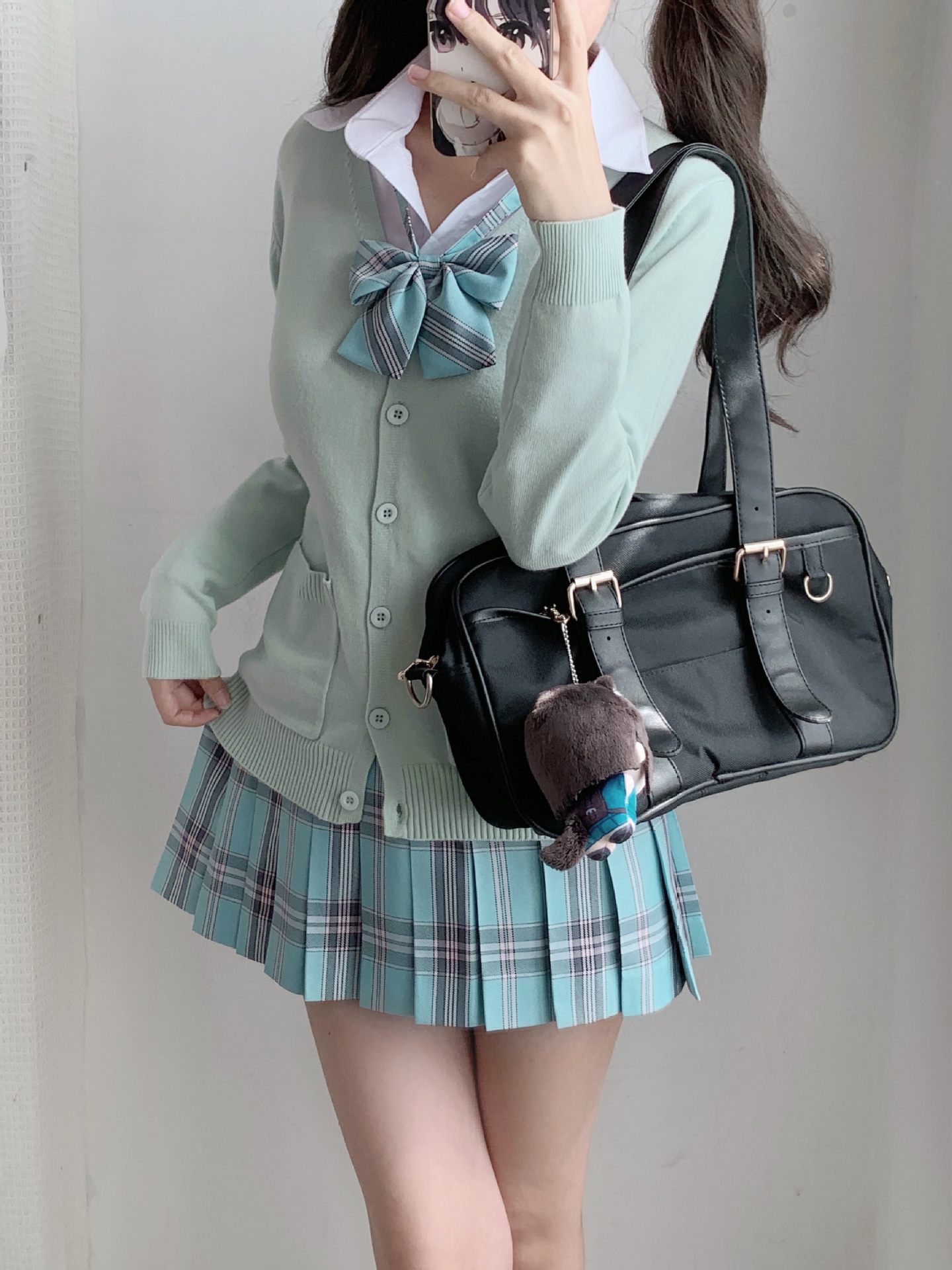 Original jk waist cardigan sweater solid color Japanese uniform college style long sleeve sweater autumn and winter women