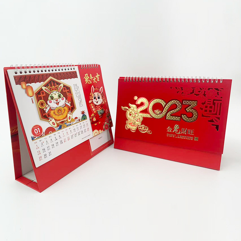 Vertical and Horizontal Version One Page Per Day Company Desk Calendar 2026 Custom Year of the Horse 2026 Desk Calendar Custom Factory