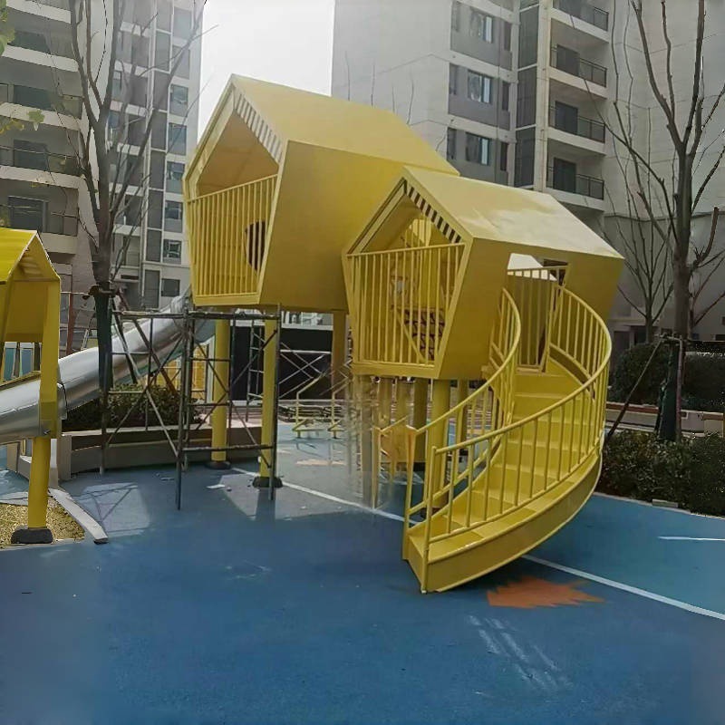 Large Stainless Steel Slide, Footbridge, Amusement, Non-Powered Facilities, Children's Playground, Park, Community, Non-Standard Amusement