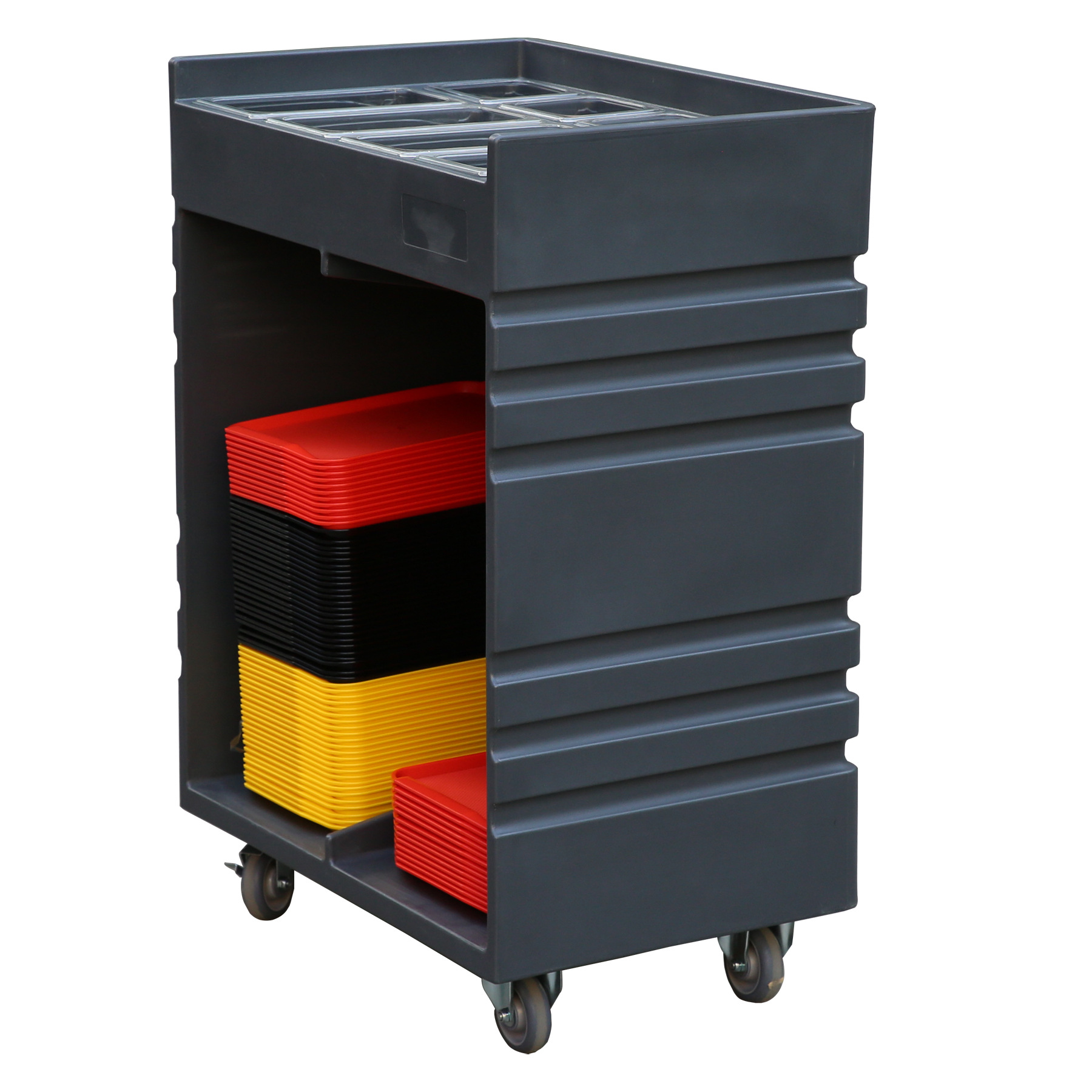 Golden Lemon Tray Tableware Distribution Cart Hotel Service Tray Cart Storage Cart Food Storage and Transport Commercial Large Capacity