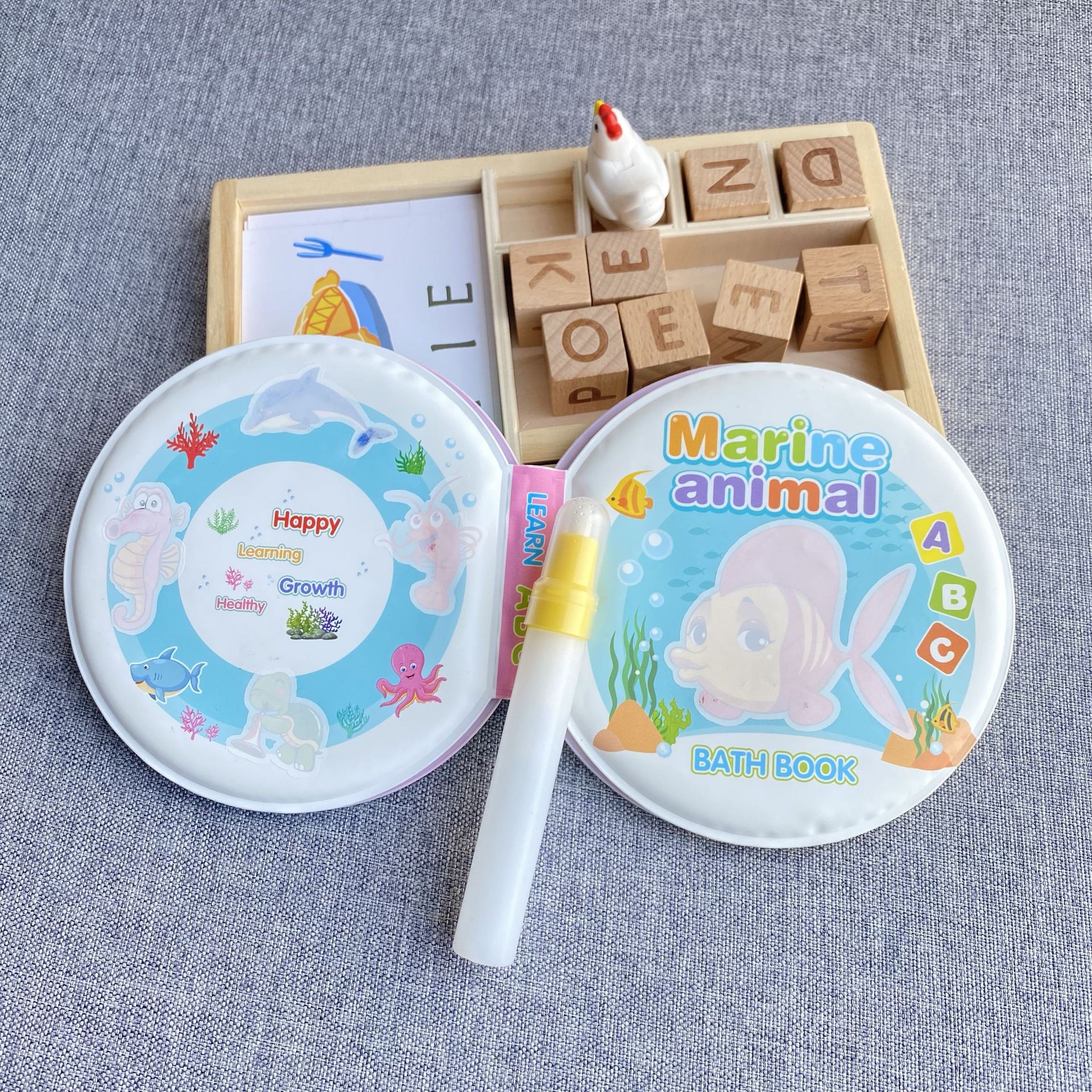 Baby Eva Bath Book, Infant Toy, Early Education Floating Book, Tear-Resistant Cloth Book, Baby Water Toy