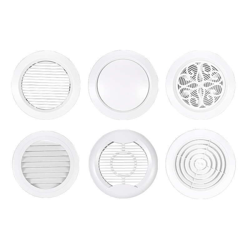 Indoor Fresh Air Outlet Abs Round Plastic Vent Central Air Conditioning Exhaust Vent Adjustable Air Volume Air Outlet