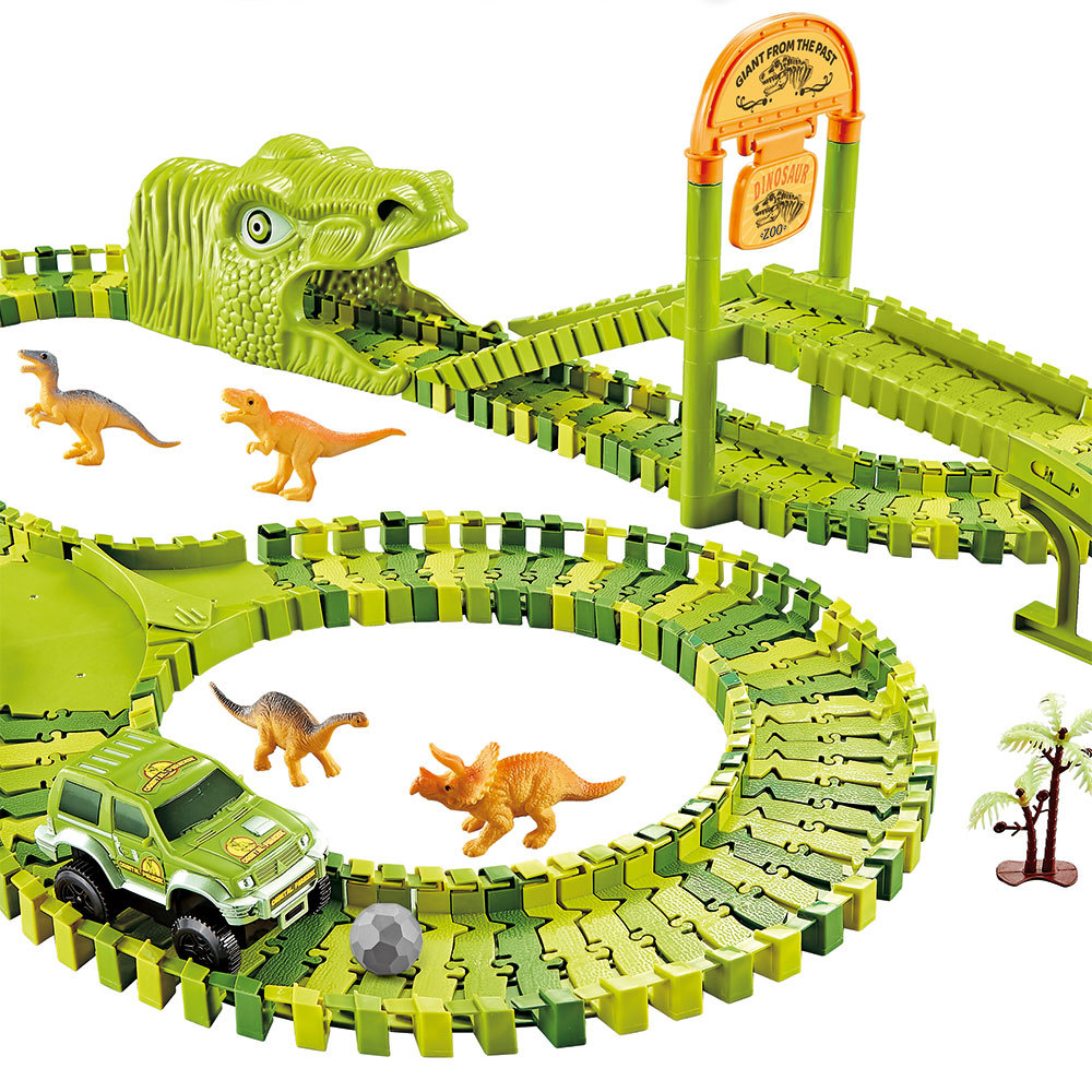 Factory Direct sales electric dinosaur rail car toy variety assembled children's Ferris wheel park car suit generation delivery