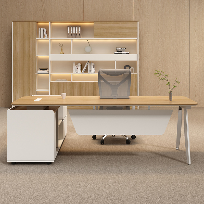 Qianjie Boss Desk Simple and Fashionable Manager Desk Modern Supervisor Desk Office Small Boss Desk