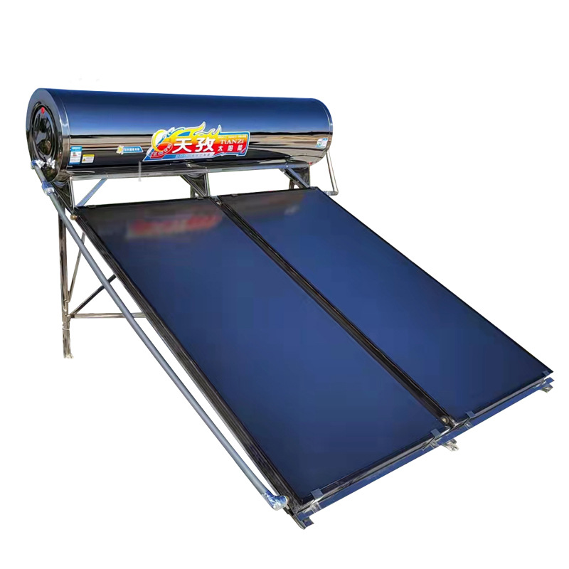 Exportable integrated flat panel solar water heater dual-purpose non-charged makeup water tank collector plate stainless steel