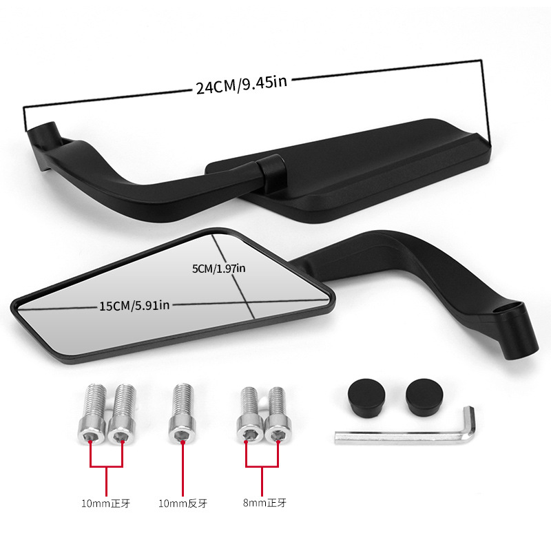 Motorcycle Modification Accessories Rearview Mirror Invisible Wing Mirror Adjustable Rearview Mirror Knife Mirror Universal Motorcycle Street Bike