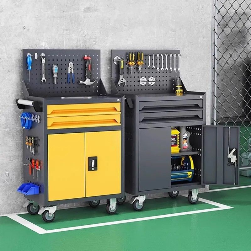 Тележка для ремонта автомобилей, ящик для инструментов, многофункциональный мобильный низкий шкаф для тяжелых инструментов