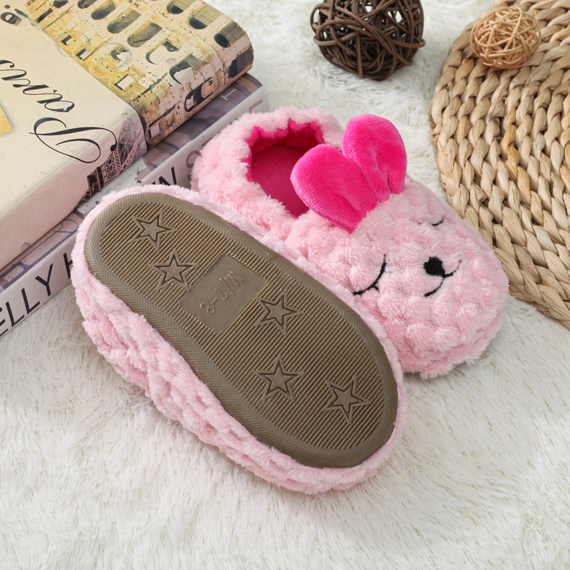 Cross-border supply of new children's cotton slippers autumn and winter warm home corn down rabbit cotton slippers
