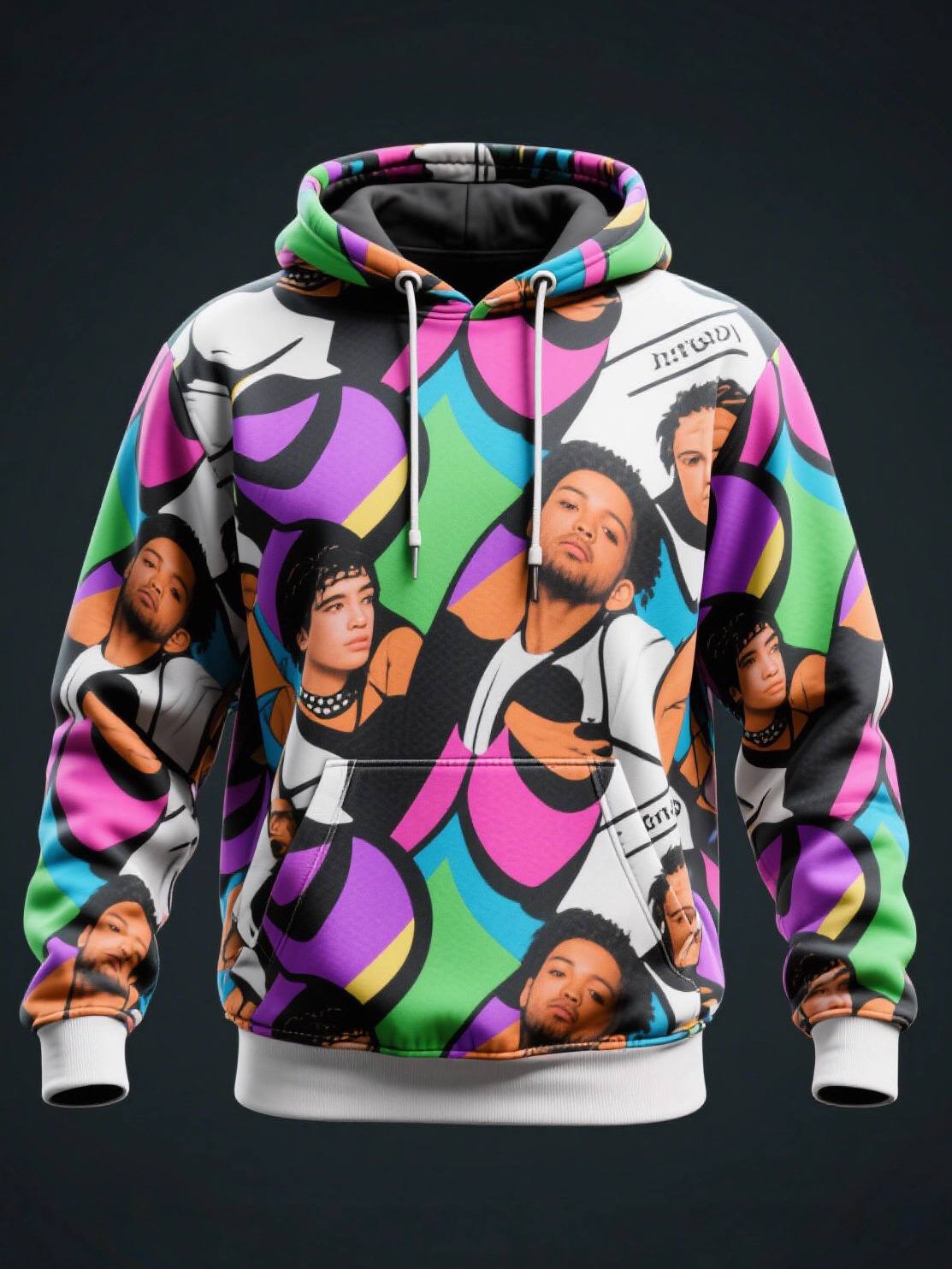 Full-Body Digital Print Sweatshirt Custom Cross-Border European and American Style Sublimation Men's Pullover Hoodie Fleece Top