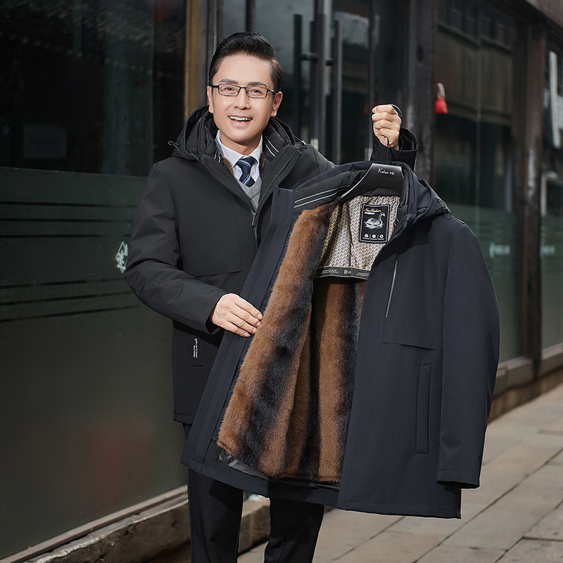 1106B Goose down Jacket with Removable Liner [Price Control 389] Dad's Jacket Parka