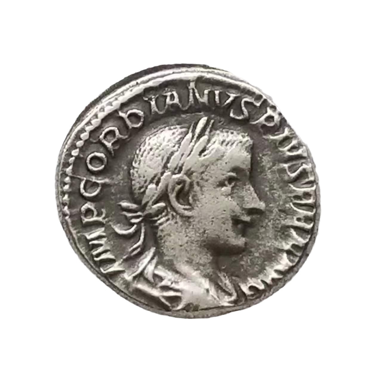 Antique Crafts Ancient Greek Brass Silver-Plated Old Silver Dollar Commemorative Coins # 4646