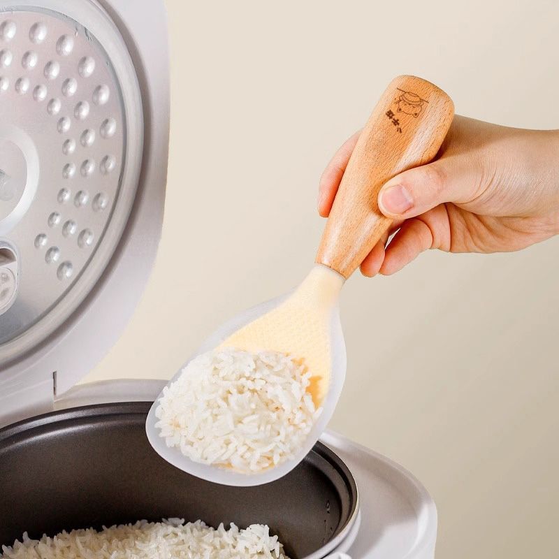 High color value can be vertical food grade food grade silicone rice spoon rice non-stick rice rice cooker household rice spoon