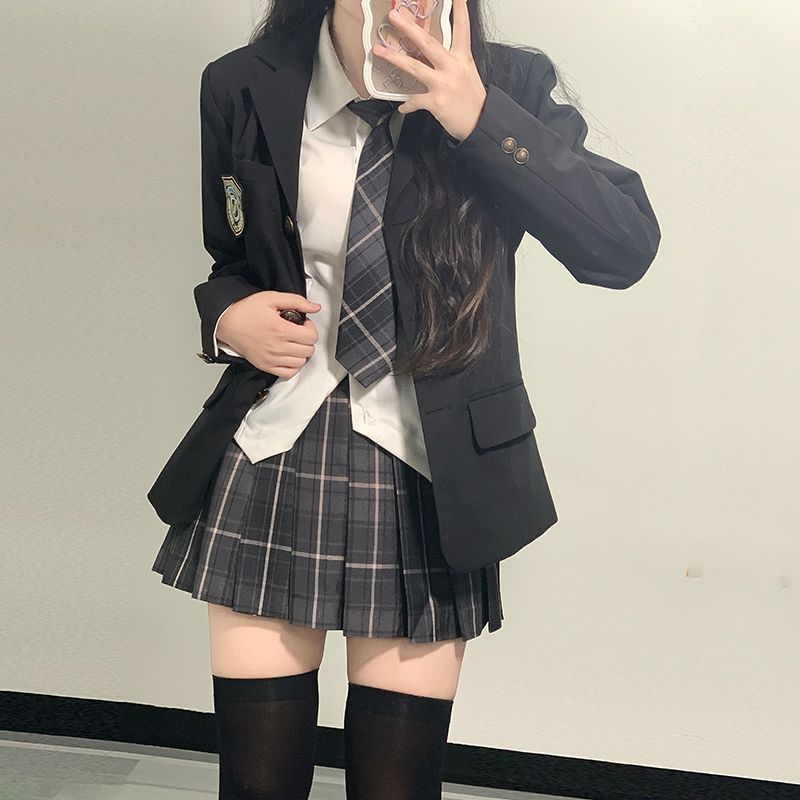 College Style Female Student Uniform Jk Suit Basic Autumn and Winter Suit Jacket Suit Performance Clothing School Uniform Class Uniform
