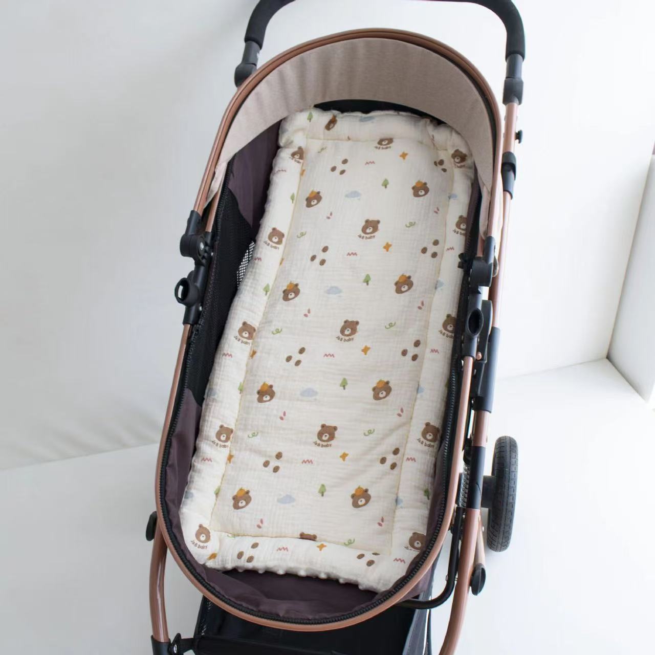 Stroller Cotton Pad Universal Four-Season Autumn and Winter Machine Washable Cushion Cotton Mattress Dual-Purpose Cradle Small Mattress Stroller Pad Thick