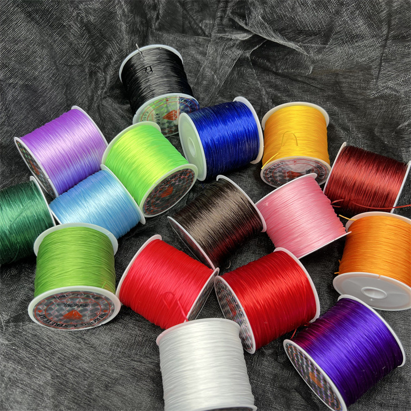 50m Flat Crystal Wire Hair Extension Elastic Wire Elastic Wire Good Elasticity Wear-Resistant Bead Wire DIY Beaded Bracelet Wire