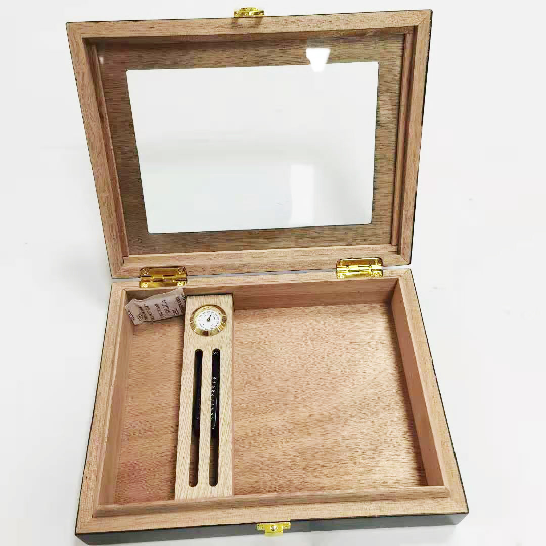 Cigar Wooden Box Can Be Made into a Moisturizing Cigarette Box with Hygrometer, High-Gloss Paint Cigar Box Storage and Storage Cigar Cabinet Wood