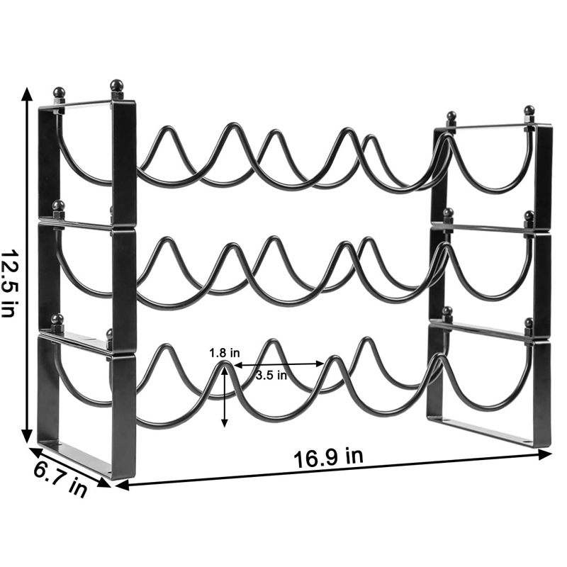 Wine storage rack wine bottle champagne storage and disassembly multi-layer Black Amazon Overseas warehouse furniture