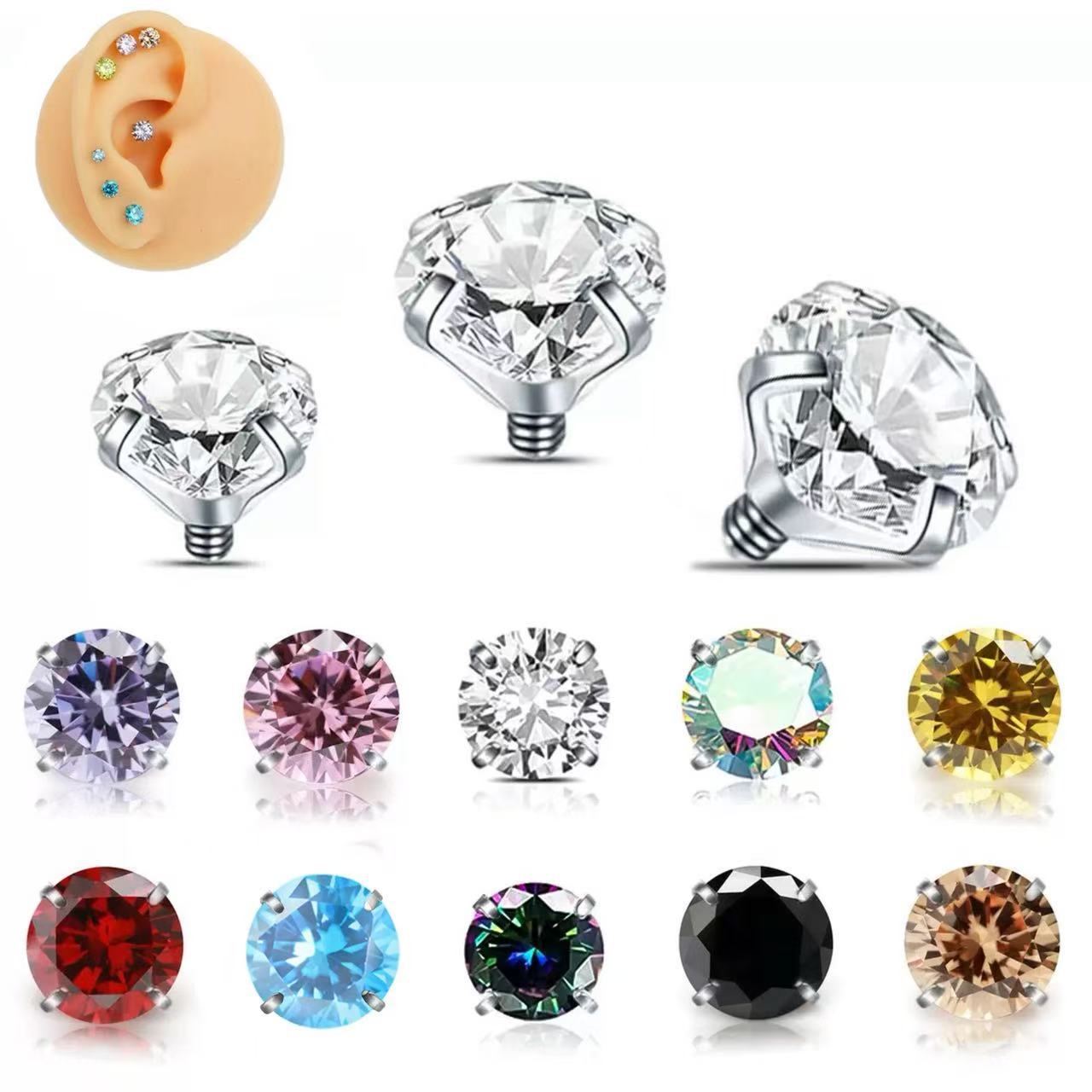 Популярные титановые серьги с миниатюрными циркониевыми вставками, аксессуары для пирсинга