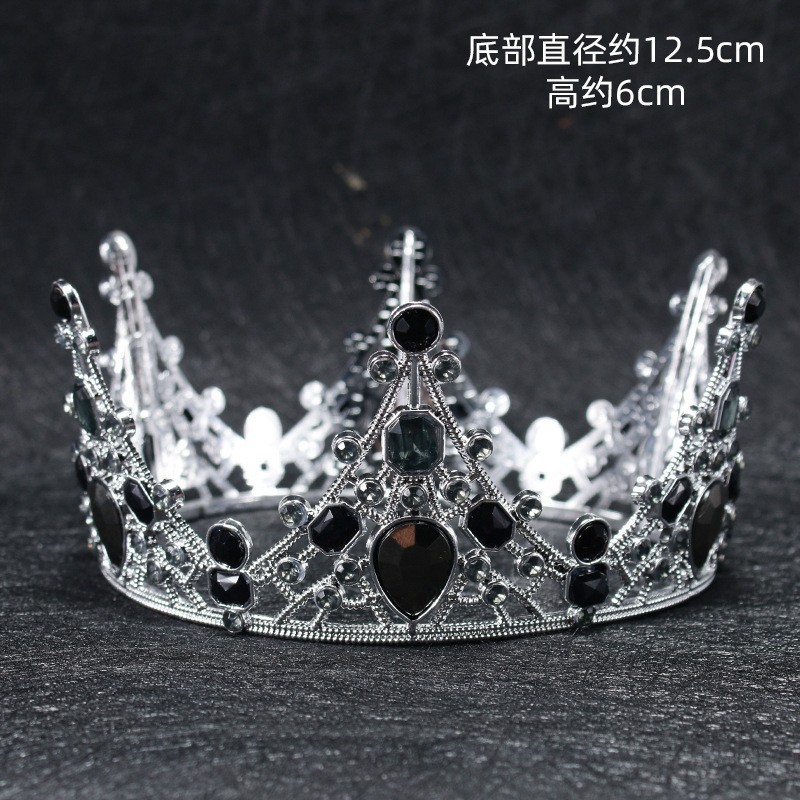 Cross-border Hot Selling Crown Decoration Ornaments Party Baking Valentine's Day Adult Queen Pearl Crown Headwear Children's Crown