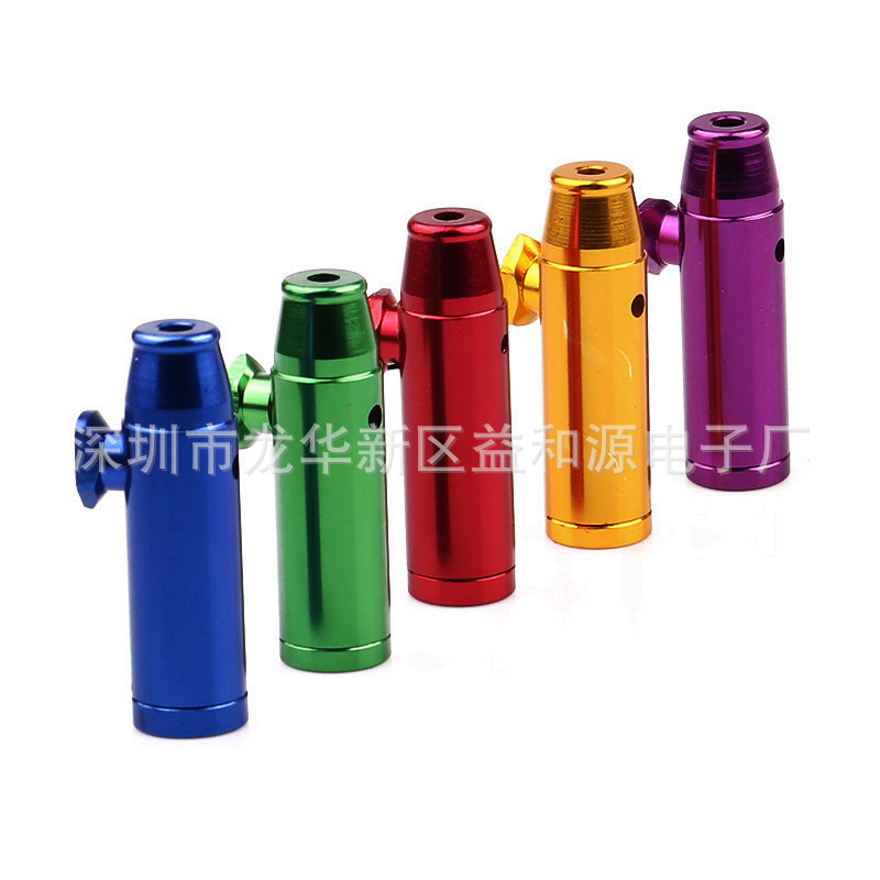 53mm Flat Head Bullet Shape Snuff Bottle Portable Aluminum Alloy Sealant Washable Mini Snuff Bottle Pipe