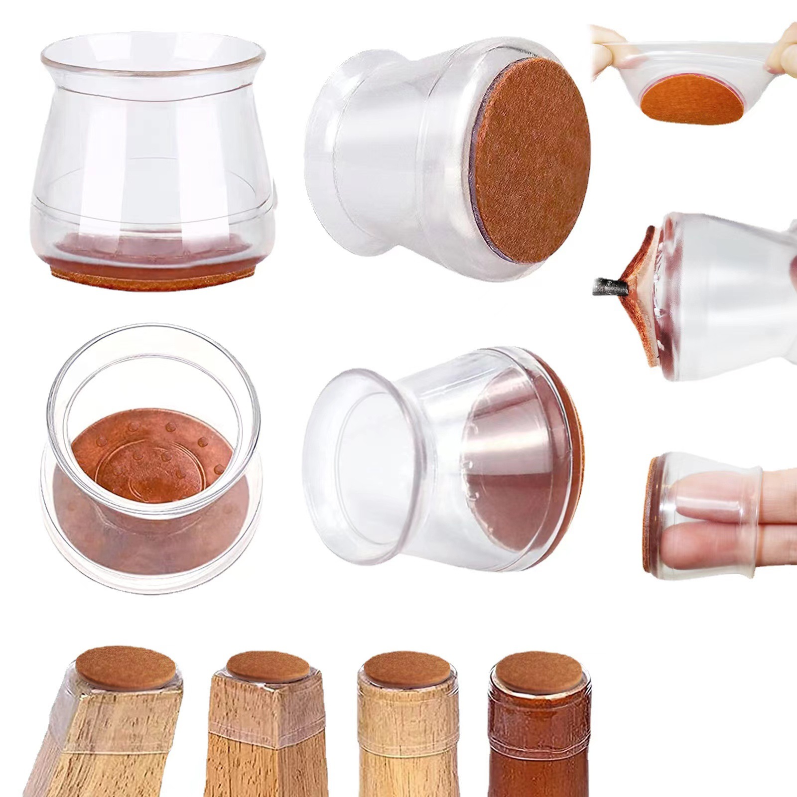 Thickened Quiet Table and Chair Foot Cover Integrated Bottom Thickened Felt Chair Foot Cover Protects Floor Table and Chair Foot Pad