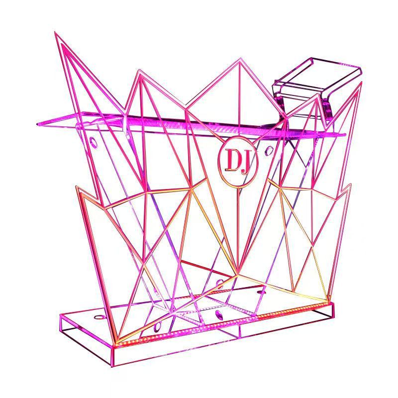 Customized Transparent Acrylic Dj Booth Ktv Bar Dj Booth Illuminated Led Private Room Acrylic Podium Customization