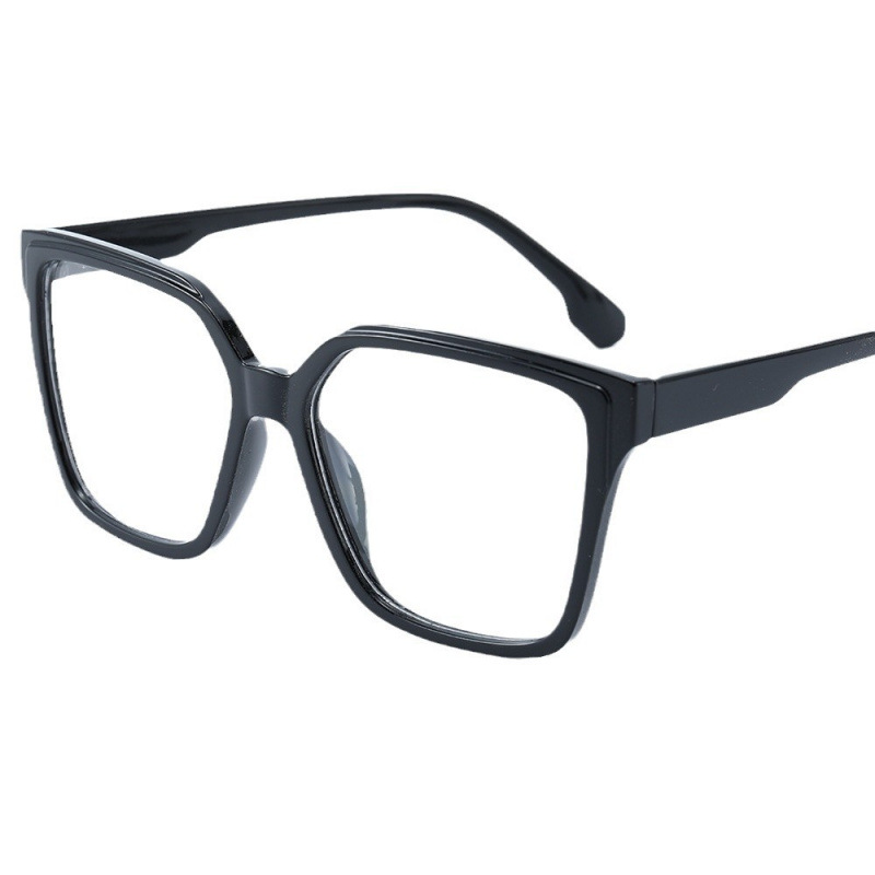 2025 Large Frame Square Glasses Frame Flat Mirror Women's Anti-Blue Light Glasses Plain Face Small Frame Glasses Glasse