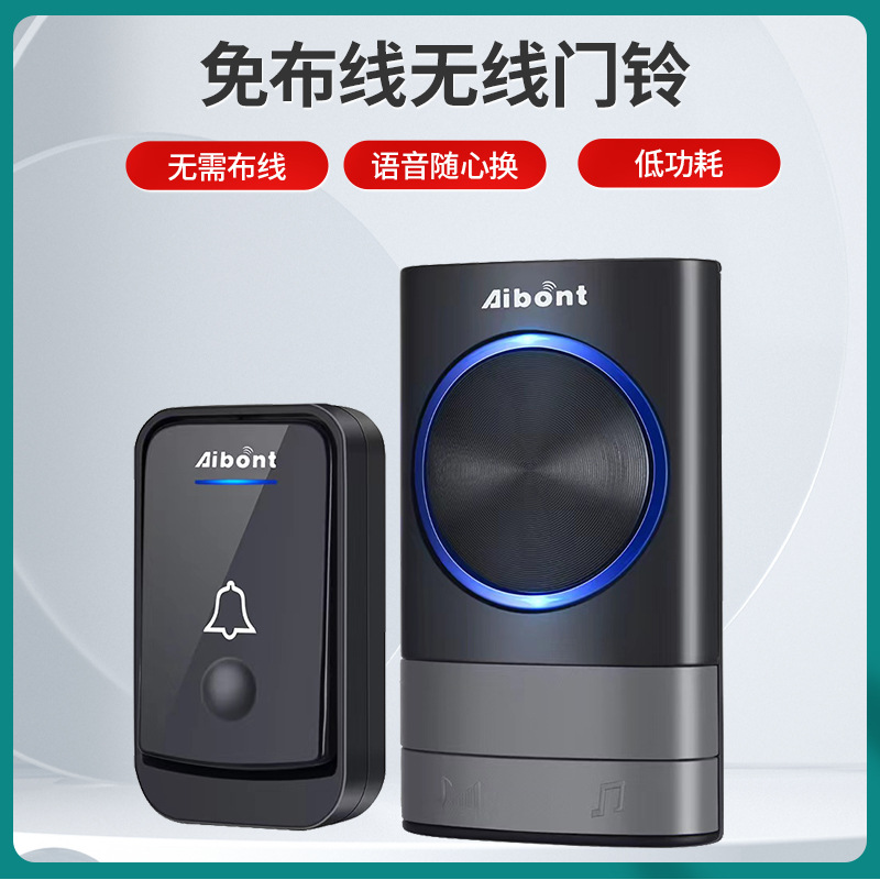 Беспроводной дверной звонок AC Беспроводной цифровой музыкальный дверной звонок Датчик для дома Пульт дистанционного управления Пейджер Европейские и британские стандарты