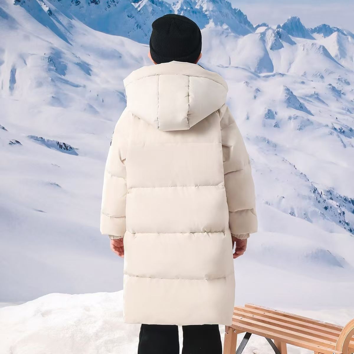 Mid-Length 2025 Winter New down Jacket for Children, Xiangyuan Children's down Jacket, Thickened Hooded down Jacket Coat