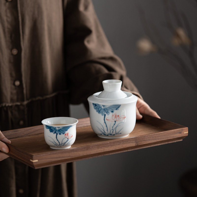 Warm Wine Pot Household Hot Wine Pot Ceramic Hand-painted Warm Wine Utensils Half a Jin Two Liang White Wine Yellow Wine Warmer suit