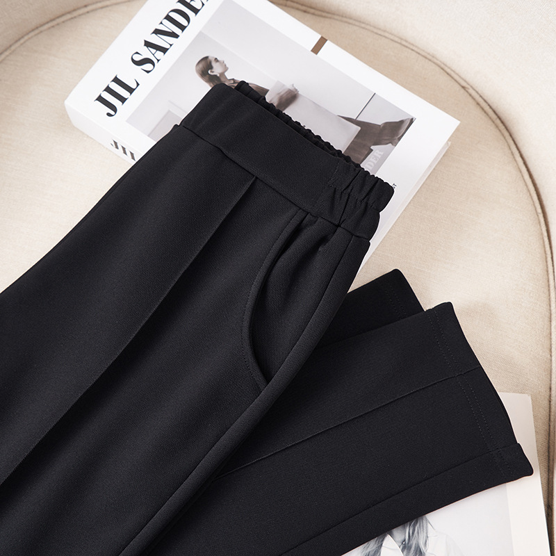 Spring and Autumn New Plus Size Women's Korean Style High Waist Slimming Pants Stretchy Black Pants Extra Large K6238